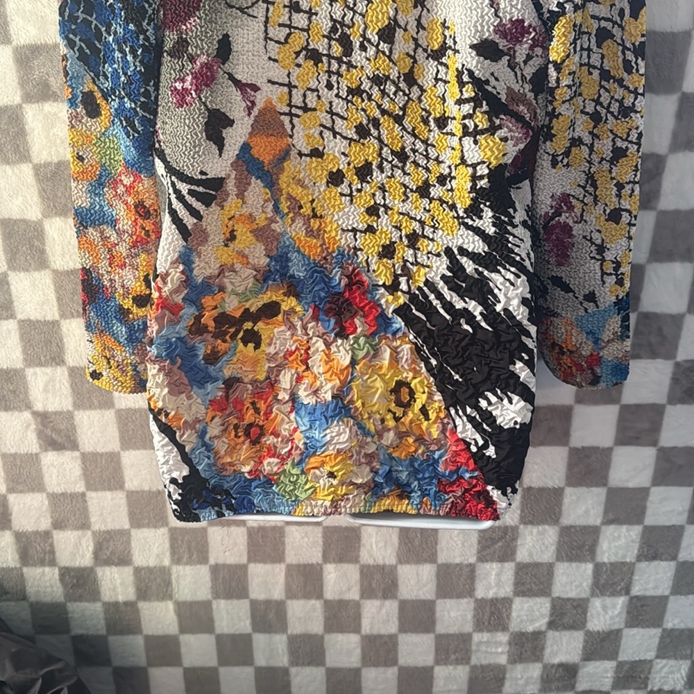 Alberto Makali Crinkled LightWeight Blazer Sport Coat Abstract colorful Size L - Picture 10 of 14